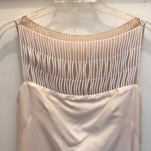 Silk Cream Colored Designer Dress- Size 2/4 - Picture 2 of 4